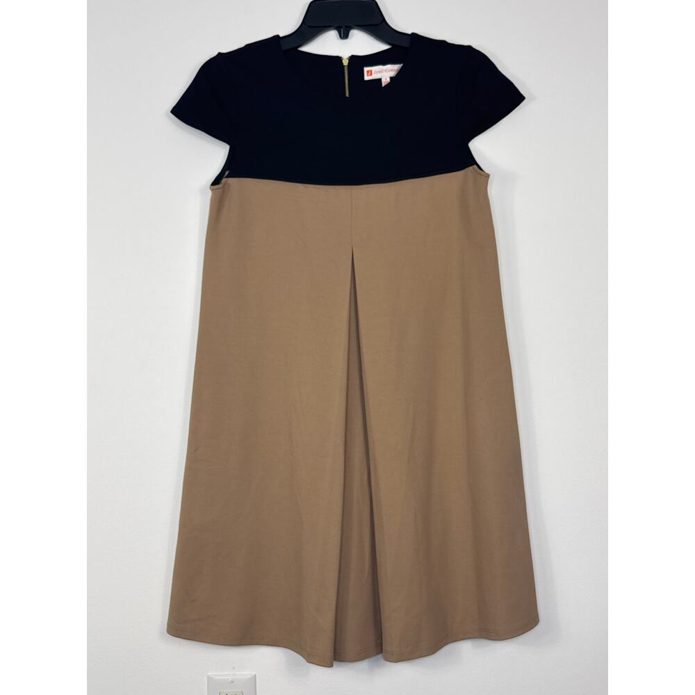 Jude Connally NWT Polly Dress Camel Black Back Zip Pockets Women's Size Small 8